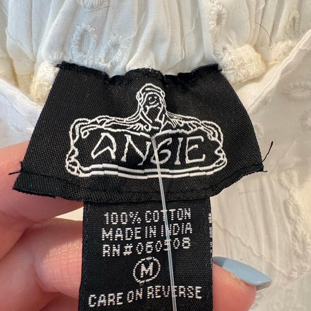 Angie White Eyelet Ruffle Mini Skirt - Picture 2 of 5